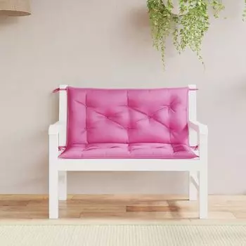 Подушки для садовой скамейки vidaXL 2 шт. розовые, ткань 100x50x7 см - Подушка для садовой скамейки - Подушки для садовой скамейки - Подушка для садовой скамейки - Подушка для сиденья садовой скамейки, розовый