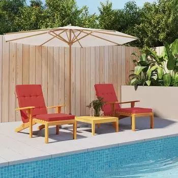 Подушки для шезлонга The Living Store, 2 шт., красная ткань Оксфорд, красный