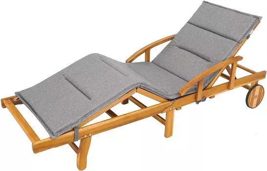 Подушки для шезлонгов, подушки для шезлонгов, подушки для садовых шезлонгов, подушки для шезлонгов, размеры изделия: 185x56x4 см. Hobbygarden, серый