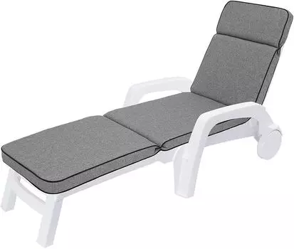 Подушки для шезлонгов, подушки для шезлонгов, подушки для садовых шезлонгов, подушки для шезлонгов, размеры изделия: 185x56x4 см. Hobbygarden, серый