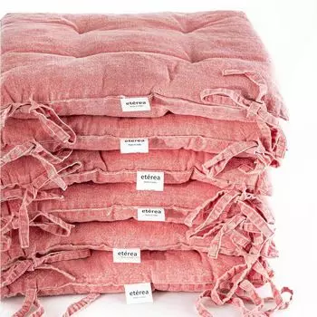 Подушки для сидений - 100% хлопок - различные размеры комплектов, цвета с лентами - подушки для стульев напольные подушки - подушки для дома и улицы садовая мебель - дискаунтеры Etrea Himmlische Qualitt, розовый