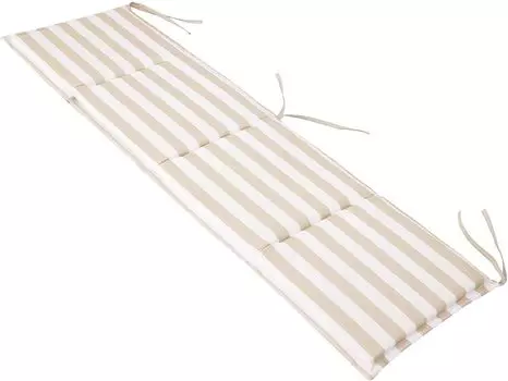 Подушки для сидений, напольные подушки, декоративные подушки, подушки, подушки, подушки для шезлонга, садовые подушки, подушки для скамейки, подушки для дома, 176 х 46 см, экрю с полосками Hobbygarden