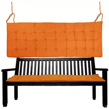 Подушки для скамейки, подушка для скамейки, подушка для сиденья скамейки, подушка для скамейки, серый 120х40х4см Cleanlevel EST 2016, оранжевый