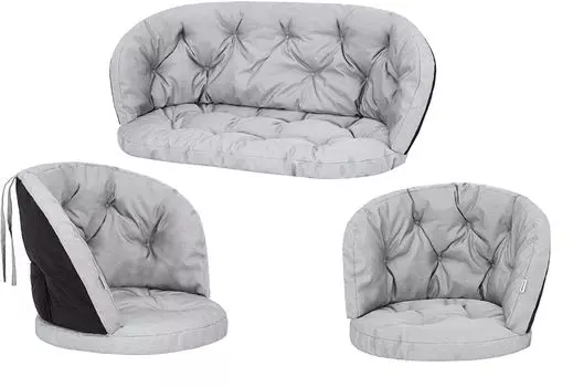 Подушки для стульев из ротанга, подушки для скамейки, садовые подушки для качелей, подушки для качелей, подушки для шезлонгов, подушки для мест отдыха, 2 + 1, разноцветные листья Hobbygarden, серый