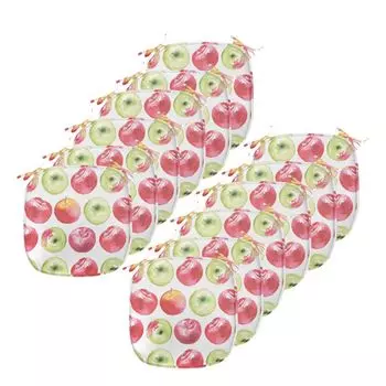 Подушки на обеденный стул ABAKUHAUS Apple, акварель Granny Smith, декоративная водонепроницаемая подушка с ремнями для кухонных сидений, 40 x 40 см — упаковка из 12 шт., Apple Green Red