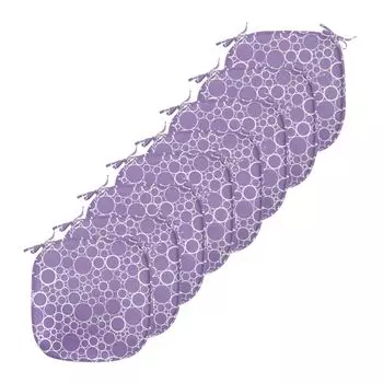 Подушки на обеденный стул ABAKUHAUS Mauve, абстрактные фрактальные круги, декоративная водонепроницаемая подушка с ремнями для кухонных сидений, 40 см x 40 см — упаковка из 8 шт., фиолетово-белый, розовый