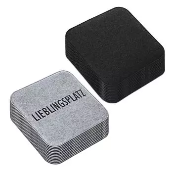 Подушки на сиденье фетровый набор из 48 шт. «Любимое место» Подушка для сиденья Подушка для стула Двусторонняя подушка квадратная, 2 цвета, антрацит, светло-серый Cepewa, серебро