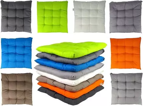 Подушки на стул 2 шт. Зеленый 40х40х7 см. Ткань Оксфорд. Viva Living