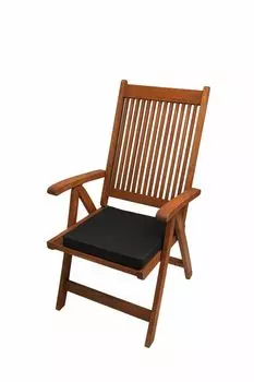 Подушки на стул, 4 шт., 40x40x4см, черные | Подушка сиденья | садовые подушки на мебель из ратана | подушка сиденья с высокой спинкой | подушка для уличного стула Setgarden, черный