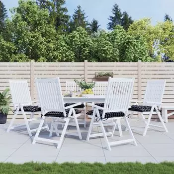 Подушки на стул Ankonbej 6 шт ткань в клетку чёрная 40x40x7 см