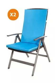 Подушки на стул, набор из 2 шт. | Подушка на сиденье 110x47x4см темно-синий | стул с подушкой сиденья | подушка для стула на открытом воздухе | Подушка сиденья с высокой спинкой Setgarden