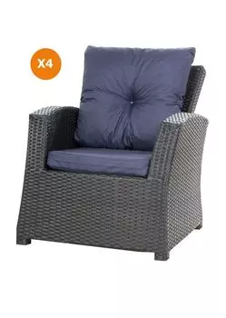 Подушки на стул, набор из 4 шт. | Подушка на сиденье 50x55x50 | подушка сиденья стул фиолетовый | подушка для стула на открытом воздухе | Подушка сиденья для садовой мебели Setgarden, темно-синий