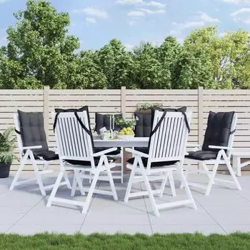 Подушки на стул с высокой спинкой Ankonbej 6 шт. Ткань Оксфорд антрацит., серый