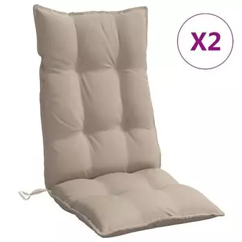 Подушки на стул с высокой спинкой vidaXL, 2 шт., ткань Оксфорд Taupe., серо-коричневый
