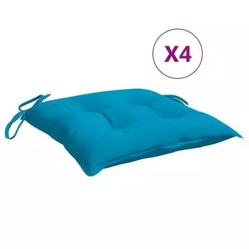 Подушки-поддоны vidaXL 4 шт. светло-голубые 50х50х7 см, ткань Оксфорд., синий