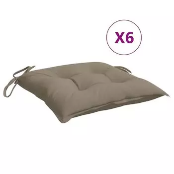 Подушки-поддоны vidaXL 6 шт. Taupe 50x50x7 см, ткань Оксфорд., серо-коричневый