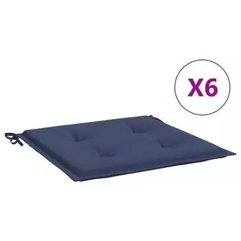 Подушки-поддоны vidaXL 6 шт. Темно-синий 50х50х3 см. Ткань Оксфорд.