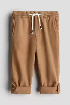 Подвернутые брюки свободного кроя H&M, коричневый
