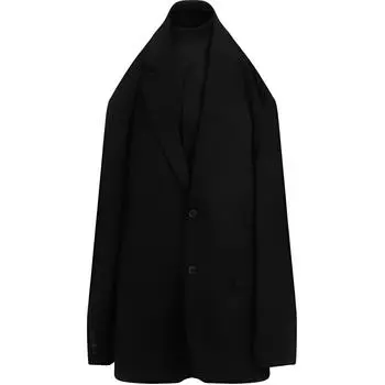 Подвешенное платье-рубашка Balenciaga, черный