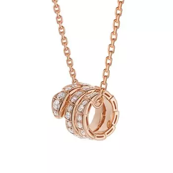 Подвеска Bvlgari Serpenti Viper, розовое золото/бриллианты