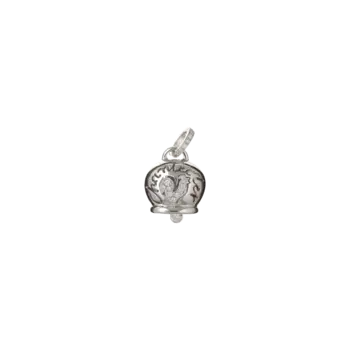 Подвеска campanella среднего размера из белого золота с бриллиантами и петухом из бриллиантового паве Chantecler