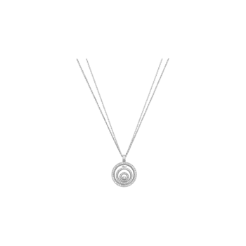 Подвеска Chopard с цепочкой из белого золота и бриллиантовым паве