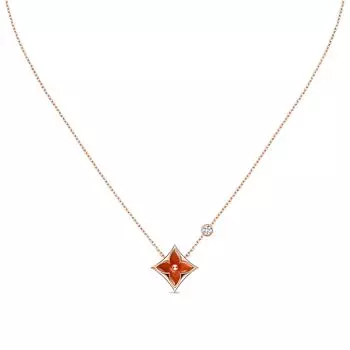 Подвеска Color Blossom BB Star, розовое золото, сердолик и бриллиант Louis Vuitton, розовый