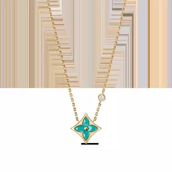 Подвеска Color Blossom BB Star, желтое золото, амазонит и бриллиант Louis Vuitton, золотой