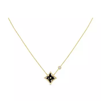 Подвеска Color Blossom Bb Star, желтое золото, оникс и бриллиант Louis Vuitton, золотой