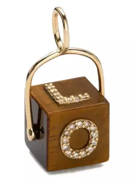 Подвеска Cubix Love из 9-каратного желтого золота с тигровым глазом и бриллиантами Tamara Taichman, золотой