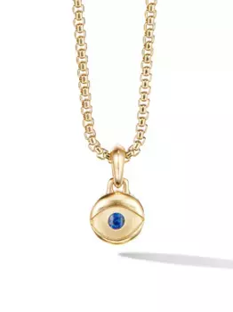 Подвеска Evil Eye из желтого золота с сапфирами (14.5 мм) David Yurman, золотой