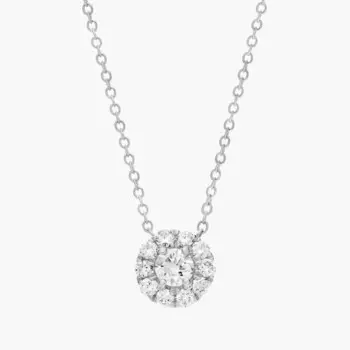 Подвеска Halo Diamond из платины (3/4 карата, Tw. - HI / SI1-SI2) Blue Nile