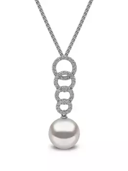 Подвеска из 18-каратного белого золота с пресноводным жемчугом и бриллиантами Yoko London, серебяный