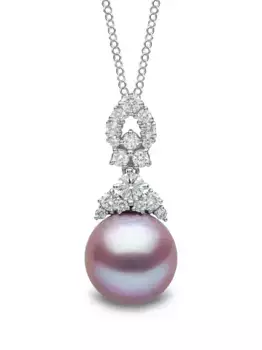 Подвеска из 18-каратного белого золота с пресноводным жемчугом «Дюшес» и бриллиантами Yoko London, серебяный