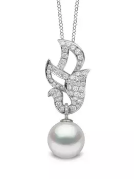 Подвеска из 18-каратного белого золота с жемчугом герцогини и бриллиантами Yoko London, серебяный