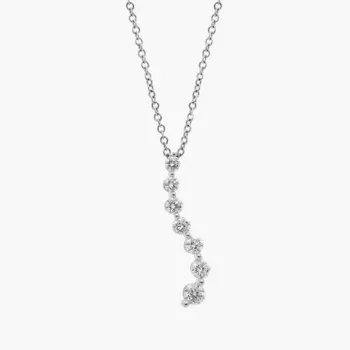 Подвеска Journey Diamond из 18-каратного белого золота (1 карат, двойной) Blue Nile