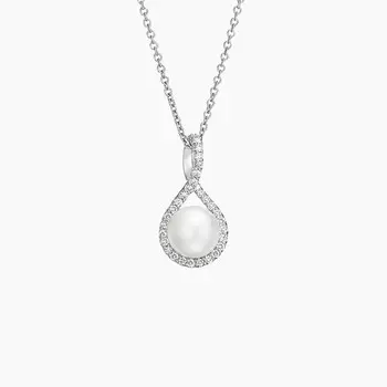 Подвеска-Крученая подвеска с паве из культивированного жемчуга (6 мм) Brilliant Earth