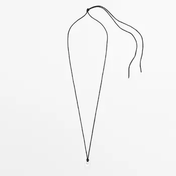 Подвеска Massimo Dutti Long Cord With Droplet Detail, серебристый