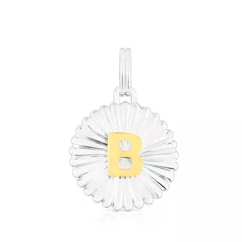 Подвеска-медальон Tous Alphabet Letter B, серебро/серебро позолоченное