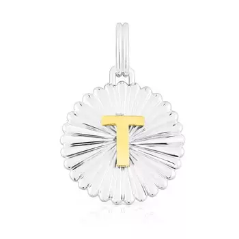 Подвеска-медальон Tous Alphabet Letter T, серебро/серебро позолоченное