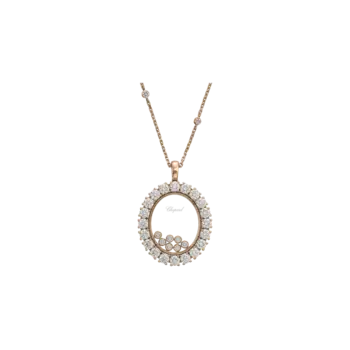 Подвеска на цепочке Chopard Happy diamonds из розового золота с бриллиантами