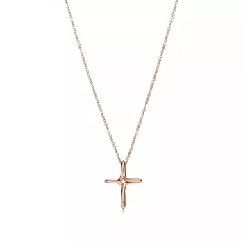 Подвеска на цепочке Tiffany & Co. Infinity Cross, розовое золото