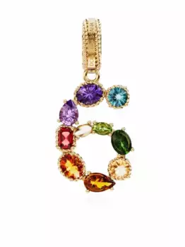 Подвеска Number 6 из желтого золота с камнями DOLCE & GABBANA, золотой