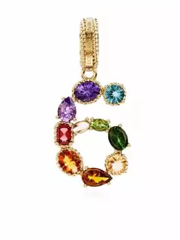 Подвеска Number 6 из желтого золота с камнями Dolce & Gabbana, золотой