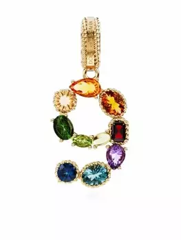 Подвеска Number 9 из желтого золота с камнями Dolce & Gabbana, золотой