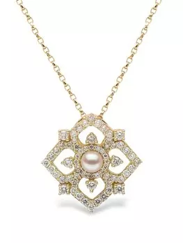 Подвеска Petal из желтого золота с жемчугом и бриллиантами Yoko London, золотой