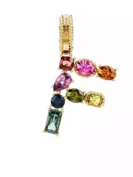 Подвеска Rainbow Alphabet F из желтого золота с камнями Dolce & Gabbana, золотой