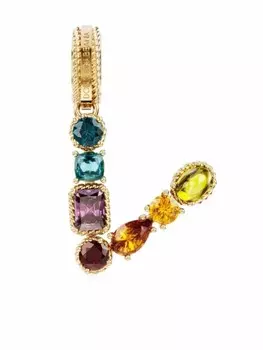 Подвеска Rainbow Alphabet из желтого золота с камнями Dolce & Gabbana, золотой