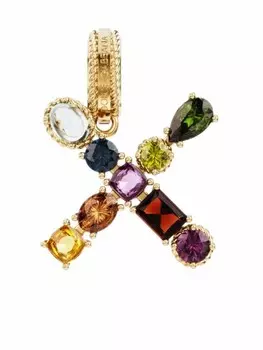 Подвеска Rainbow Alphabet X из желтого золота с камнями Dolce & Gabbana, золотой
