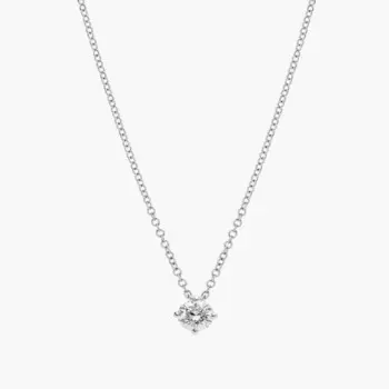 Подвеска с бриллиантом-солитером в оправе «воздушный змей» из 14-каратного белого золота (1/2 карата, два цвета — HI / SI1-SI2) Blue Nile